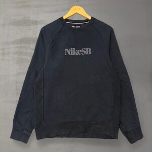 Nike SB Sweatshirt Black Logo Y2K Paneled Crewneck Sweatshirt Large